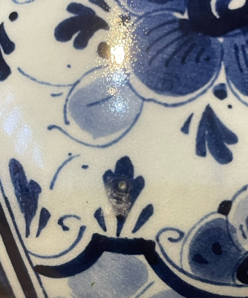 希少品】ヴィンテージ オランダ製 デルフト焼 レジーナ窯 手描き 細首