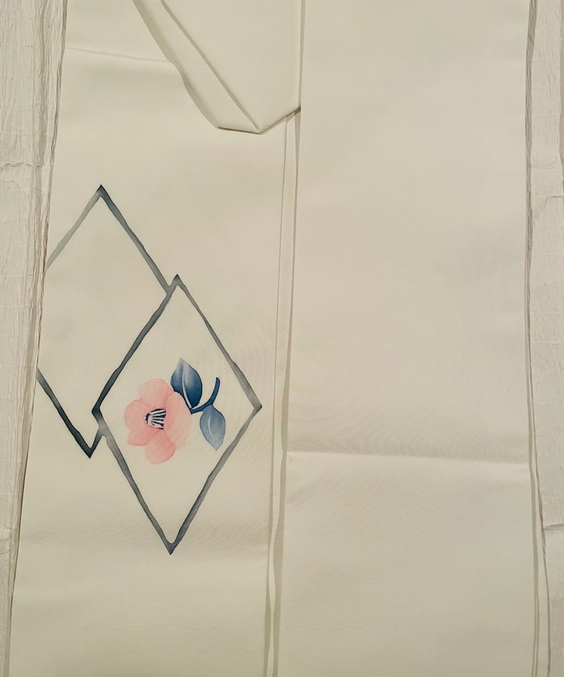 美品】正絹 椿に菱 塩瀬名古屋帯 白 | ginyoudo
