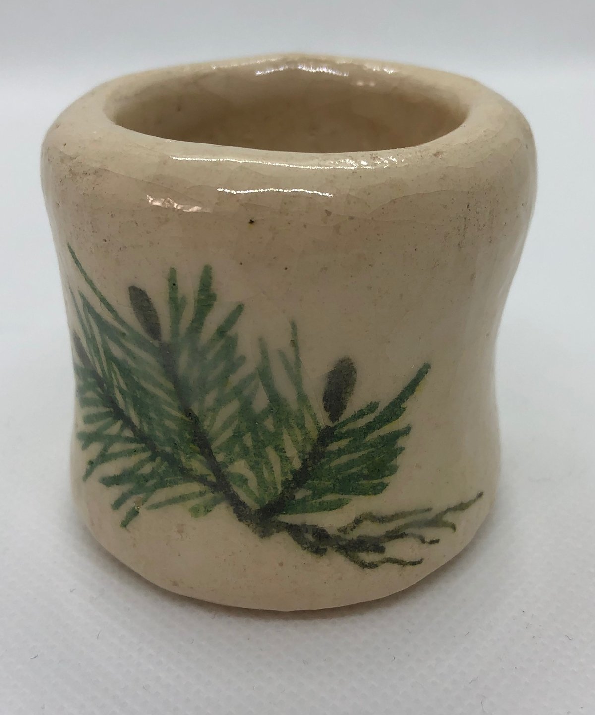 吉村楽入造 松ノ絵 白楽蓋置 美品 在銘 共箱】吉村楽入造 松ノ絵 白楽蓋置 | ginyoudo