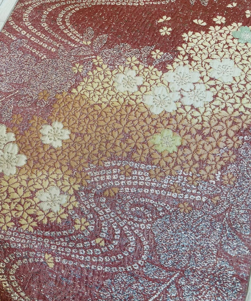正絹 袋帯】桜 流水 雲幻暈かし文様 六通 袋帯 | ginyoudo