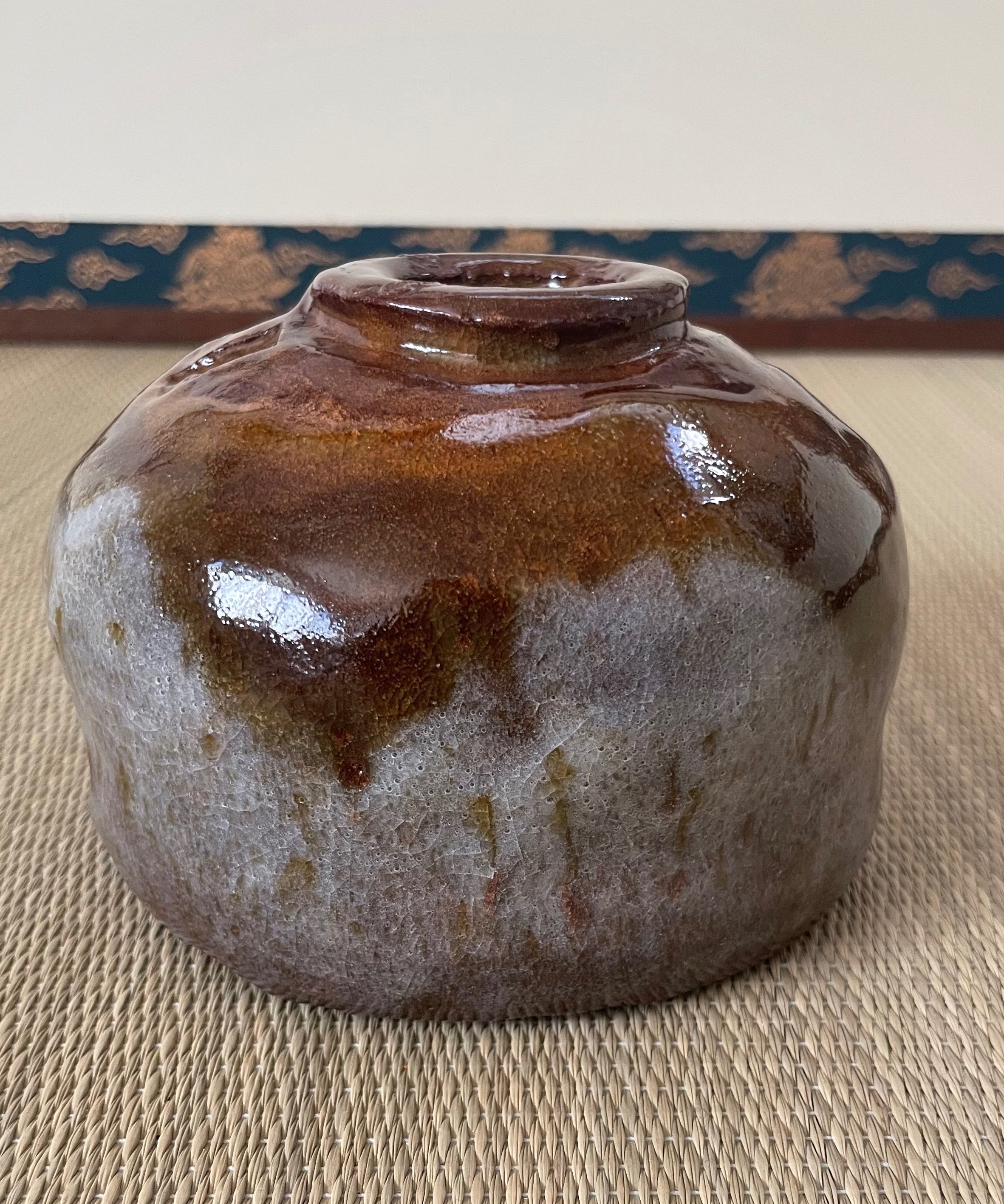 桐共箱 美品】在銘 大藪窯 岩村与詩夫造 大樋焼 おおひやき 茶碗