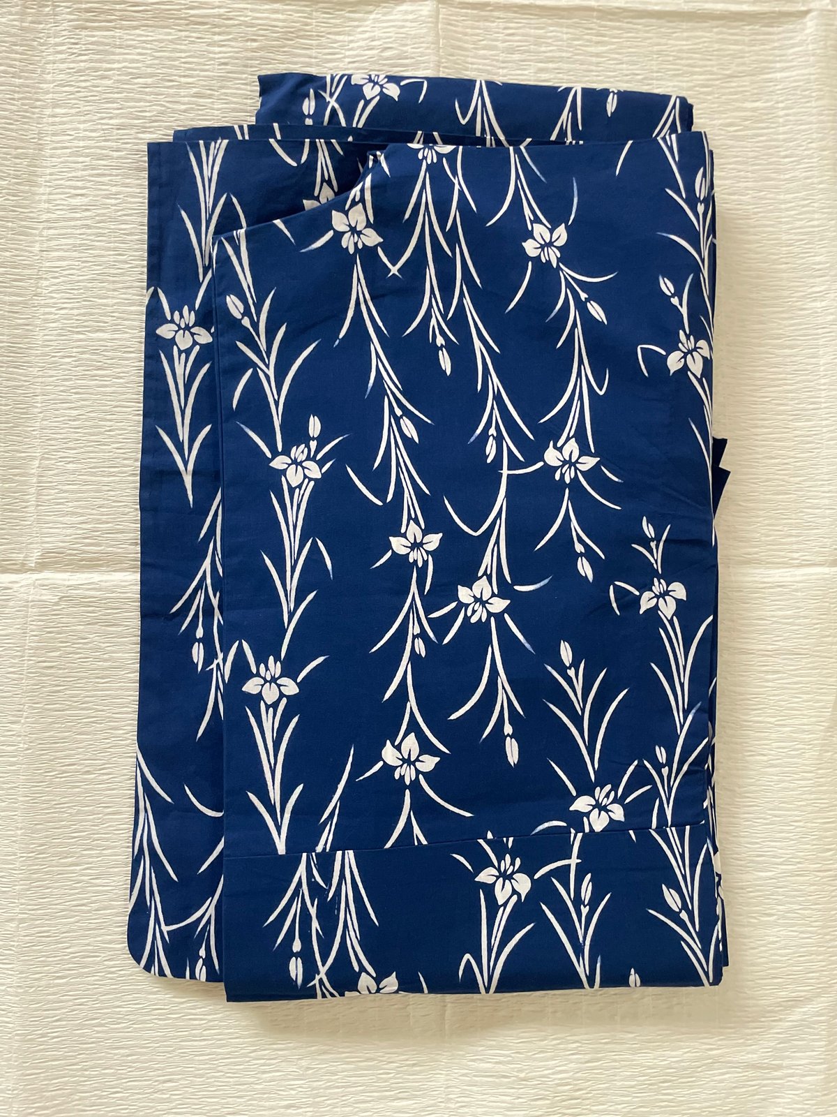 美品】竺仙謹製 浴衣 仕立て上がり 本型染め 綿コーマ 青 菖蒲 | ginyoudo
