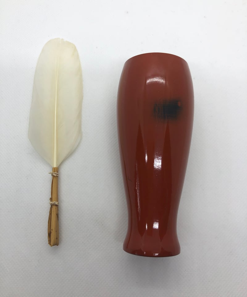 美品】根来塗り布目風茶箱/根来塗り平棗・茶筅筒・香合・羽箒セット