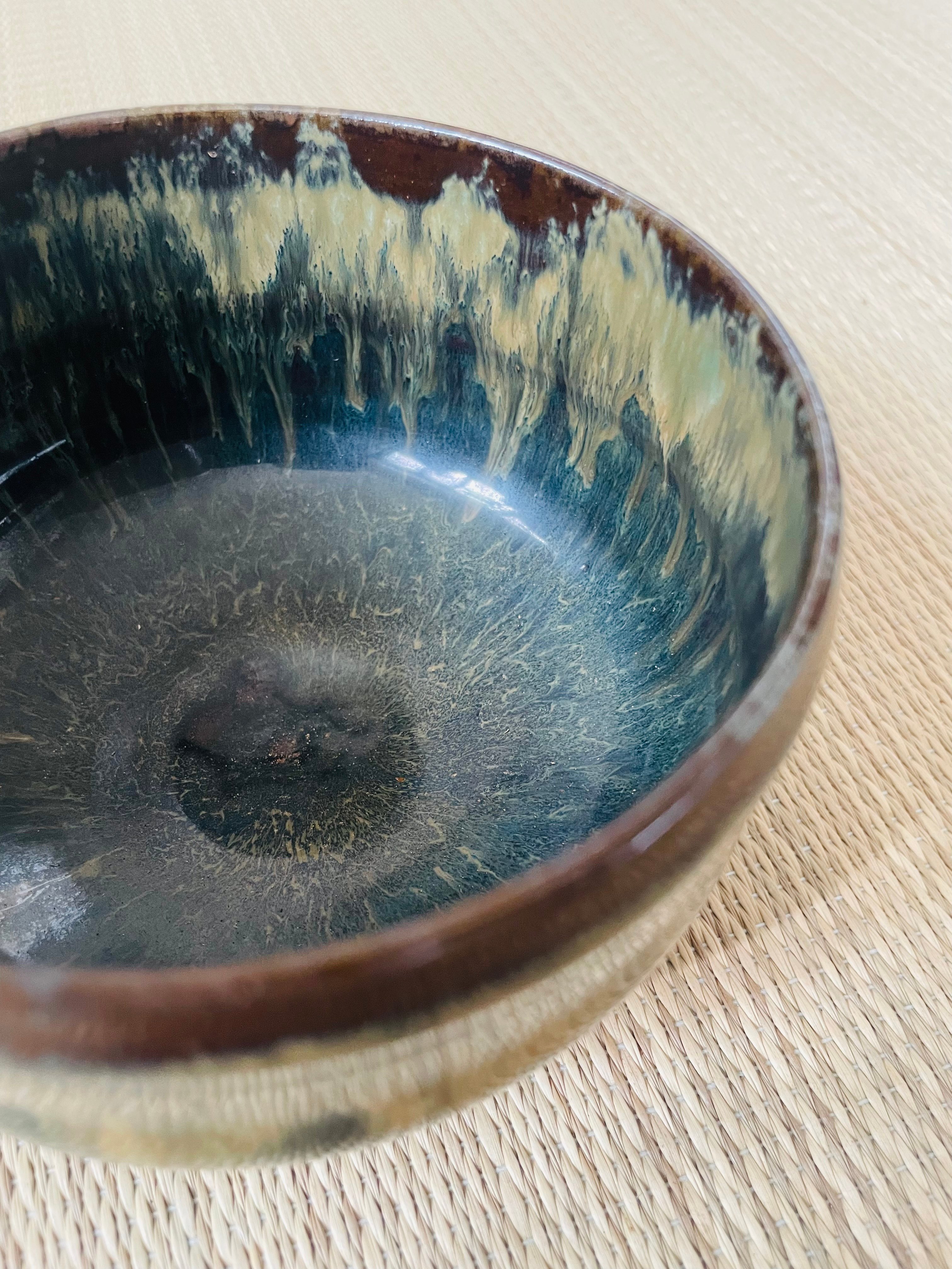 W182 茶碗 『小鹿田焼』『柳瀬春矼 作』 共箱 抹茶碗 茶道具 在銘 】