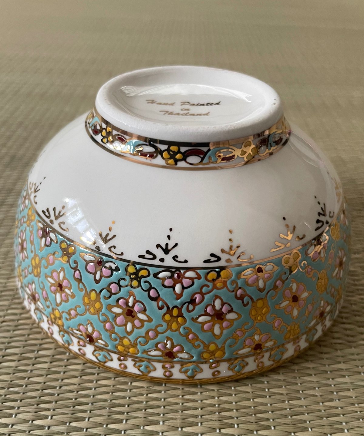 新品】タイ ベンジャロン焼 野点碗 磁器 ボウル （青） | ginyoudo