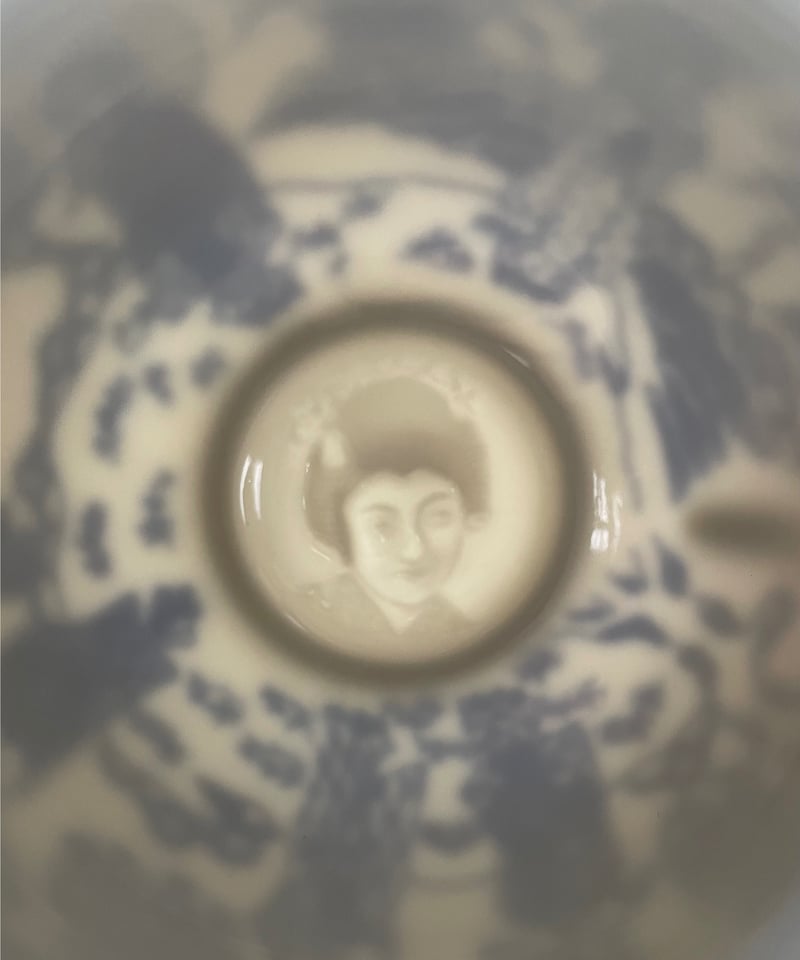 美品 同柄2客セット】日本特製 透かし芸者文様 エッグシェル 卵殻手