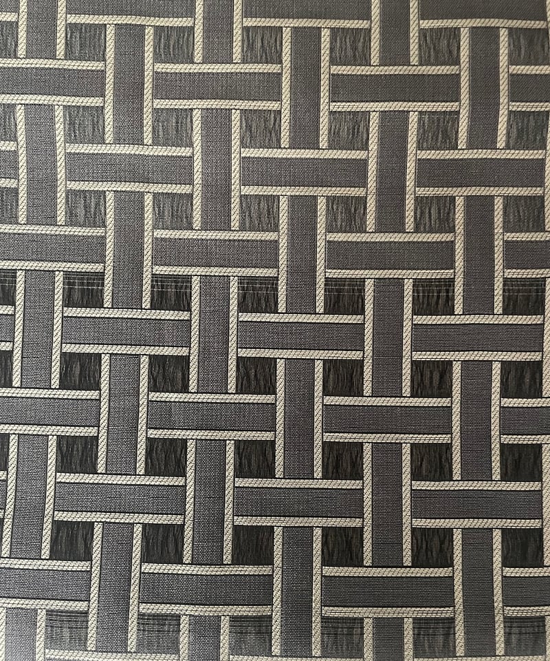 名古屋帯 ダークブルー 格子模様 美品 未使用保管品】西陣織タグ付き 格子柄 網掛け 名古屋帯