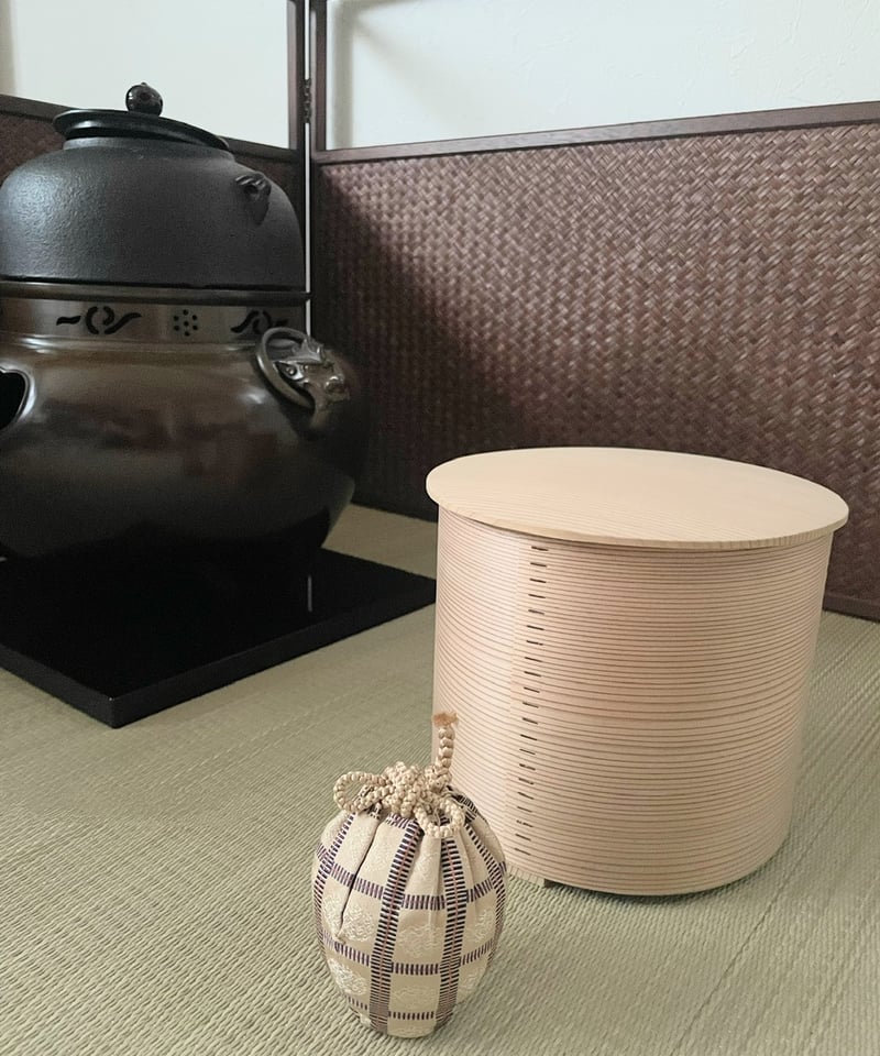 極美品 桐共箱付】山口茂造 仕覆付き 瀬戸 文琳茶入 雨龍間道 仕覆付き