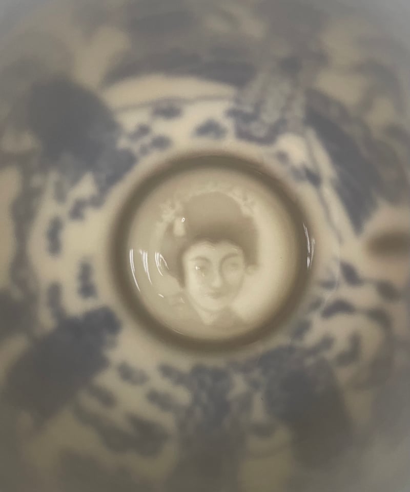 美品 同柄2客セット】日本特製 透かし芸者文様 エッグシェル 卵殻手