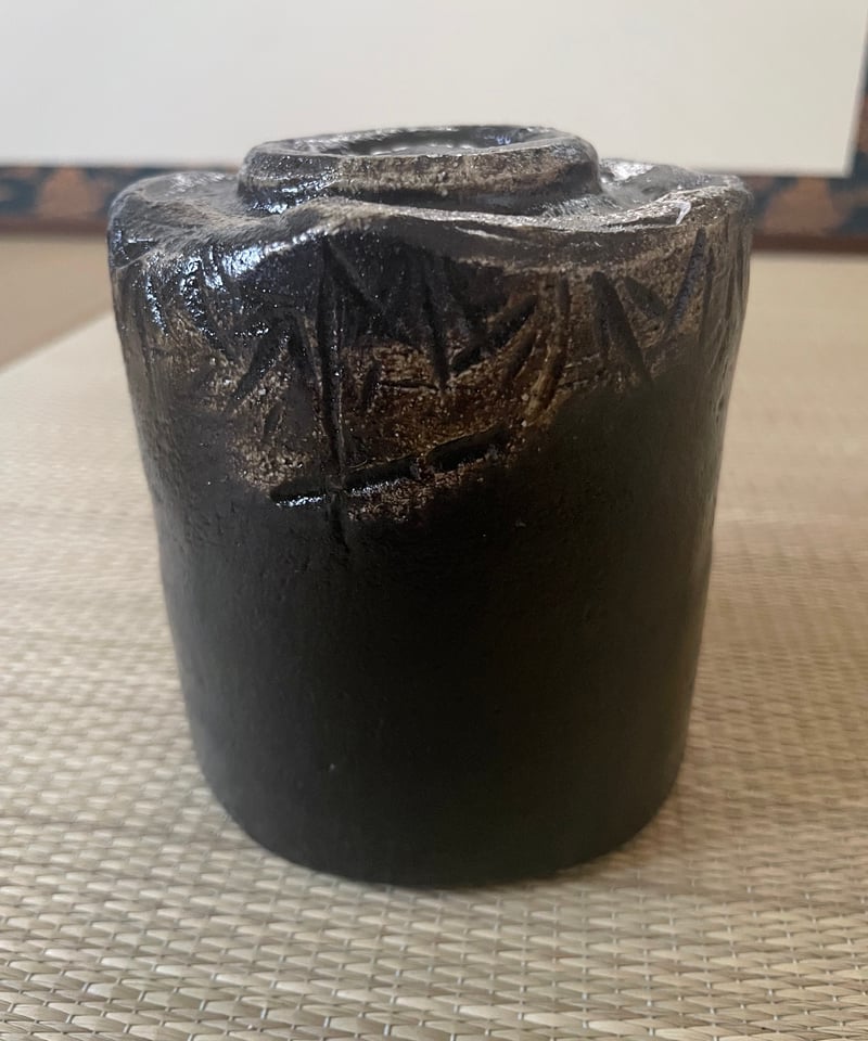 美品】桐共箱付 桂楽造 空中作写し 寒月茶碗 筒茶碗 楽茶碗 | ginyoudo