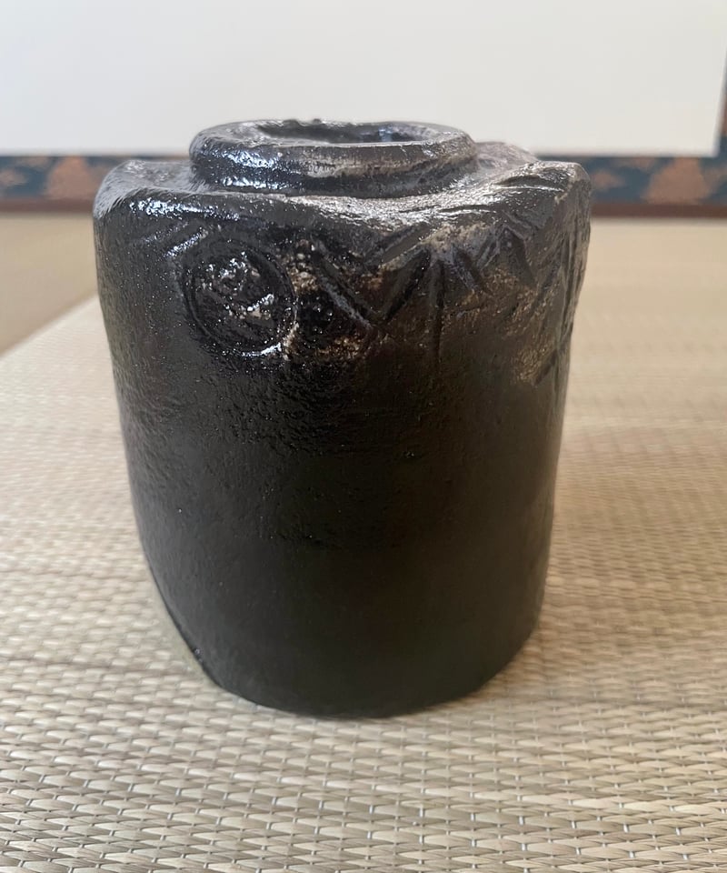伊東桂楽　空中作写 寒月茶碗　共箱　茶道具　筒茶碗　楽焼　京都　桂窯 筒茶碗 空中写 寒月 茶器＆茶道具 抹茶碗 - Sazen Tea