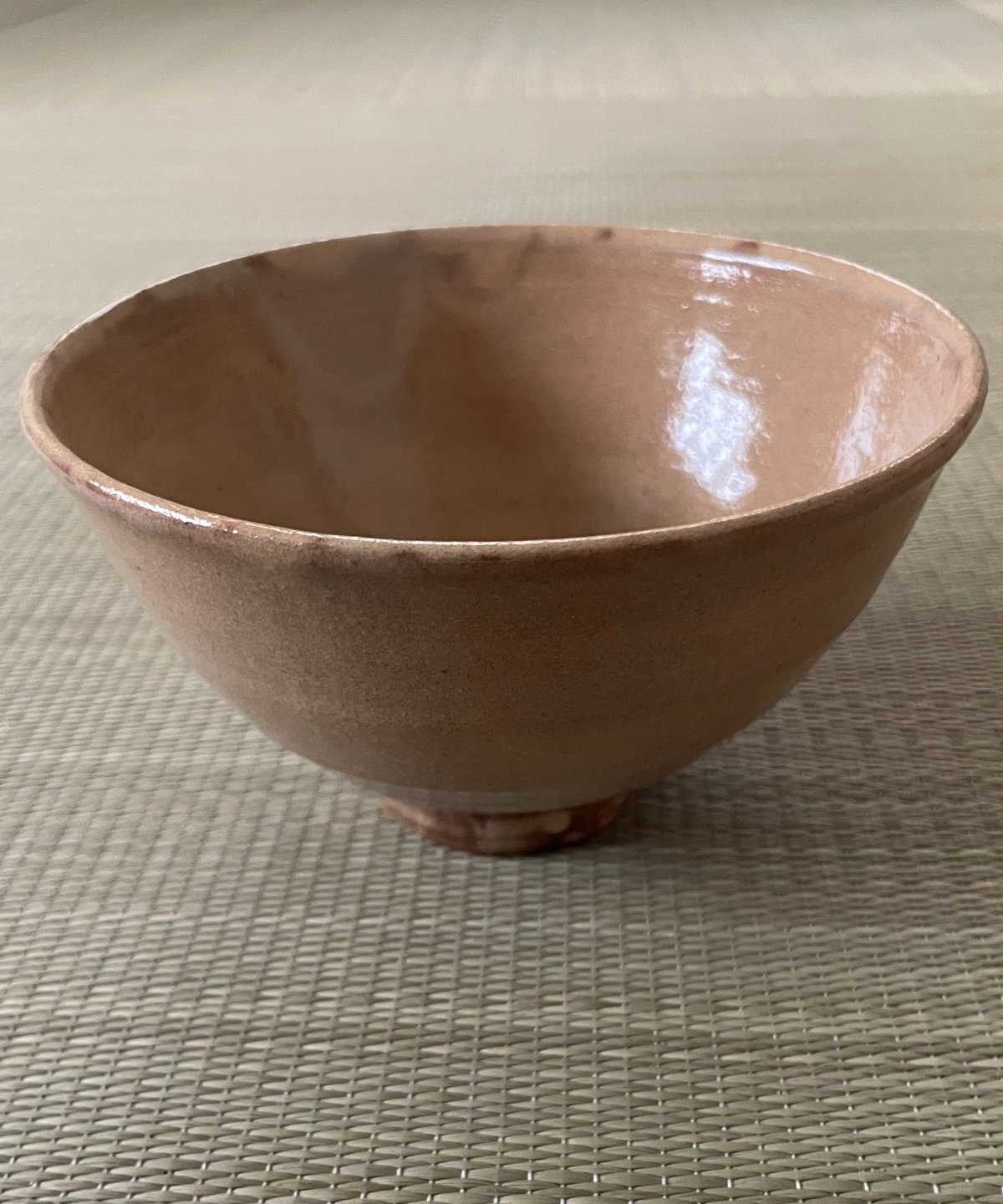 美品 在銘 紙箱付き】原節夫 原窯 枇杷色 萩焼 切り高台 茶碗