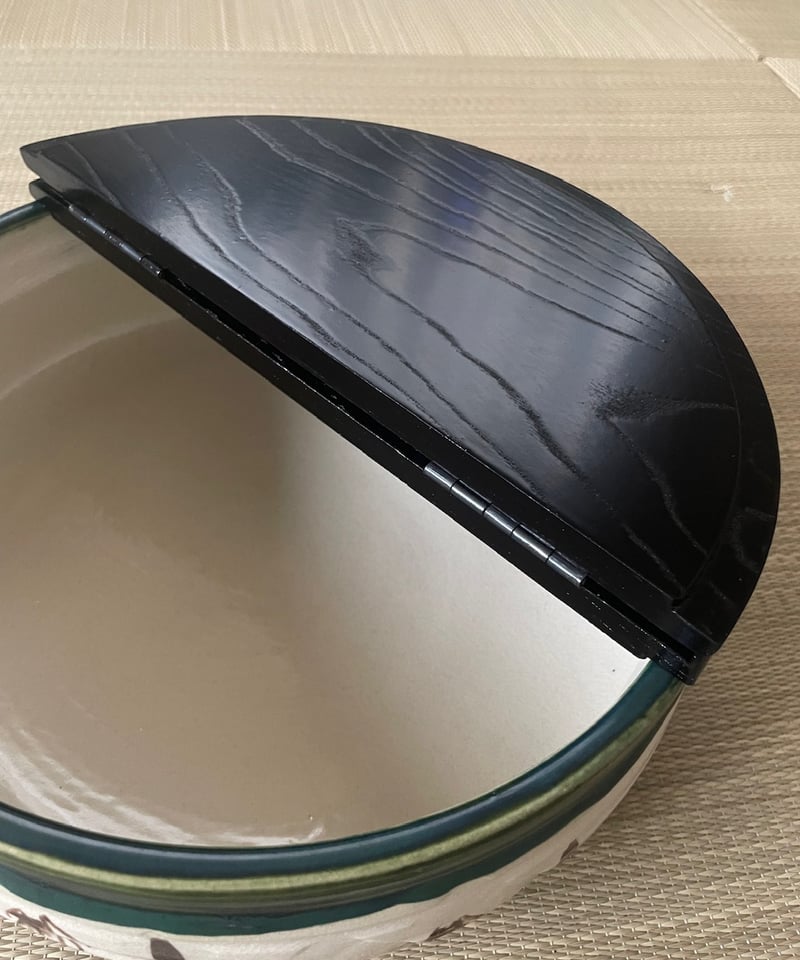 美品】加藤五陶造 在銘 織部 割蓋付き 平水指 | ginyoudo