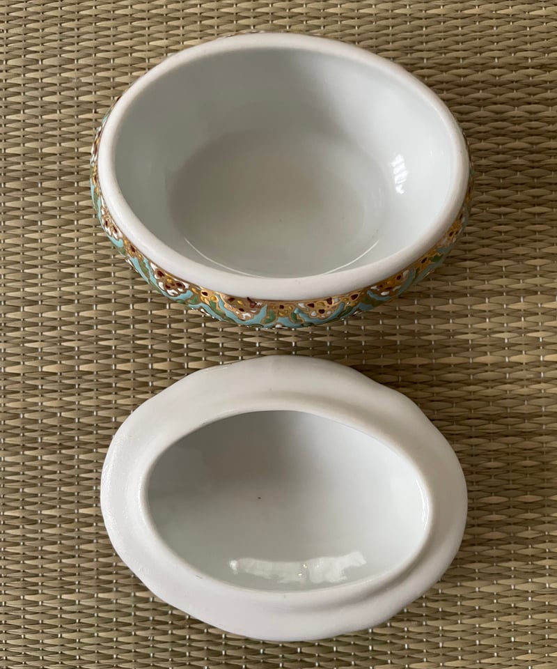 新品】ベンジャロン焼 小物入れ 見立て茶器 ブルー タイ | ginyoudo