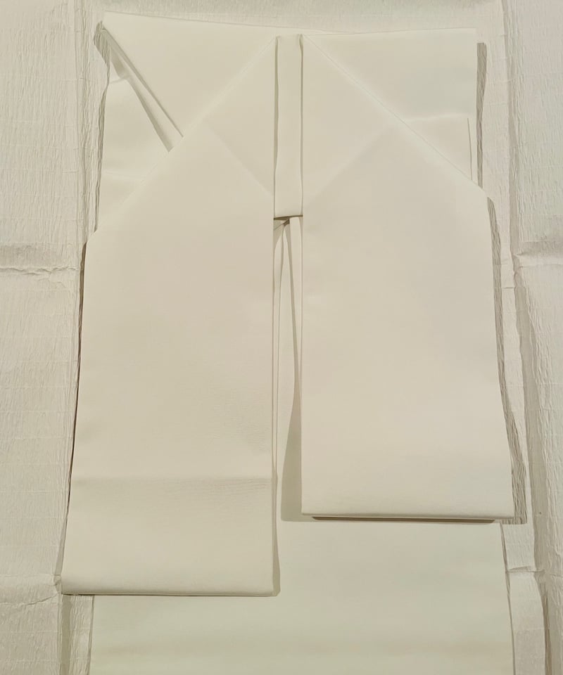 美品】正絹 椿に菱 塩瀬名古屋帯 白 | ginyoudo