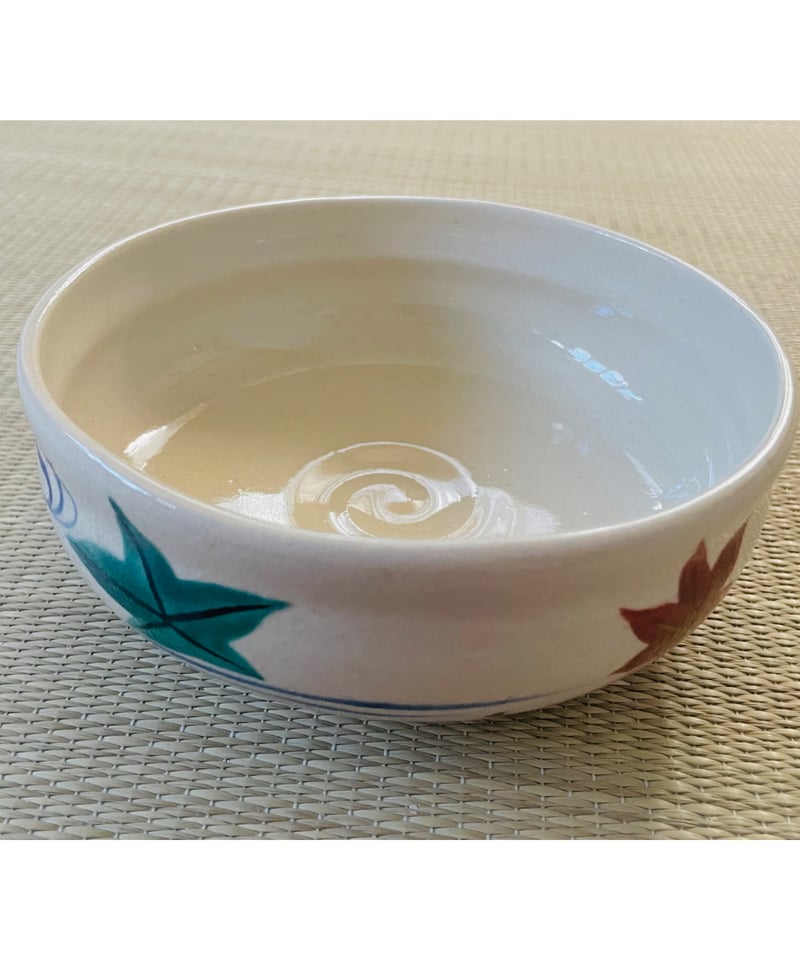 ☆茶3 御室窯　仁清造　竜田川茶碗　共箱　口径12cm 東K8-0115② 紙箱栞付】在銘 森里良峰造 仁清風 竜田川 馬盥 茶碗 | ginyoudo