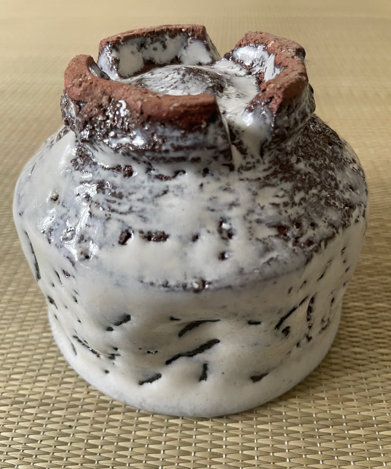 原節夫作　萩焼抹茶茶碗 茶道具 抹茶茶碗 萩焼き 白釉 原節夫作（天龍窯） かいらぎは変わり
