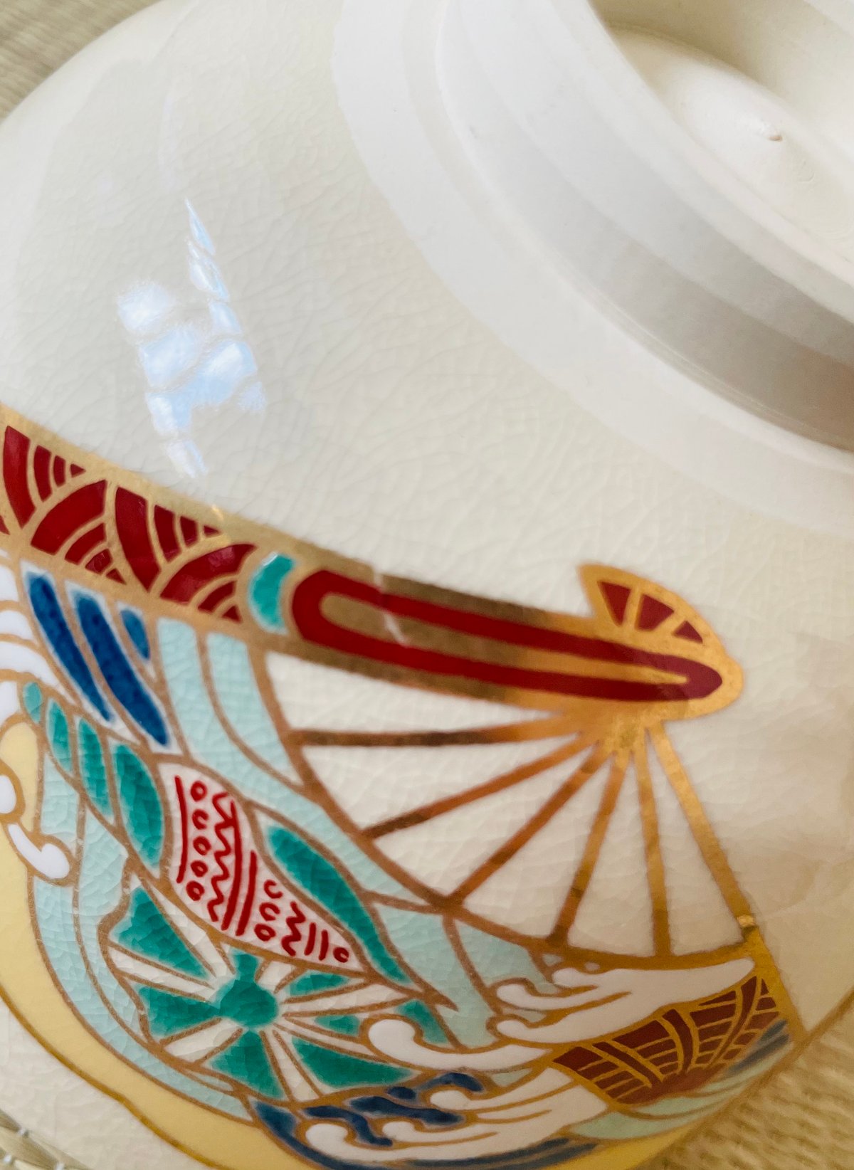 美品】加藤藤山造 在銘 陶印有 扇面貝 立波 桜紅葉 抹茶碗 | ginyoudo