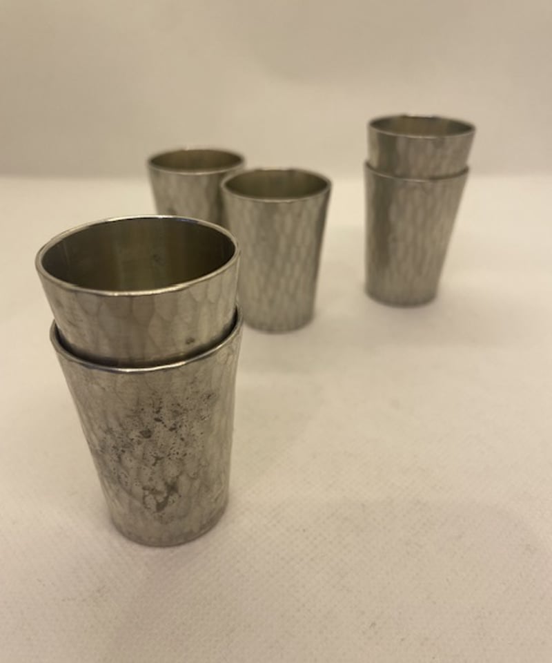本錫】錫半謹製 本錫 猪口 見立て茶巾筒 ショットグラス | ginyoudo