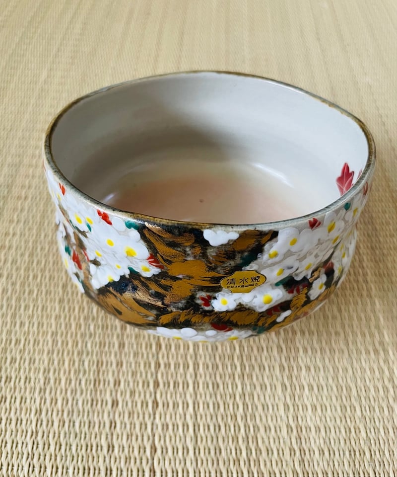 未使用保管品】短冊箱セット （未使用 清水焼在銘茶碗二種、水指建水蓋