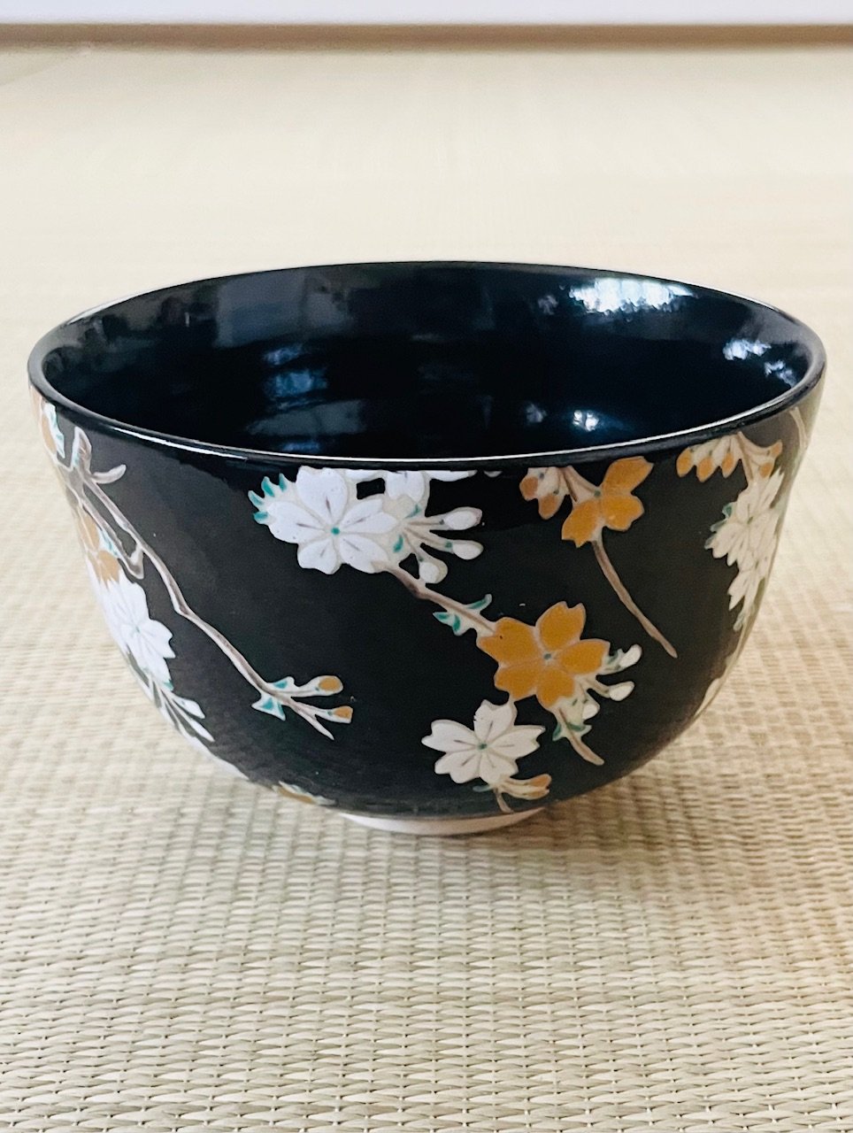 【早い者勝ち】宮地英香枝垂桜・紫光釉桜(醍醐の桜)黒仁清写2客セット 在銘 紙箱付】宮地英香 黒仁清 桜 さくら 茶碗 | ginyoudo