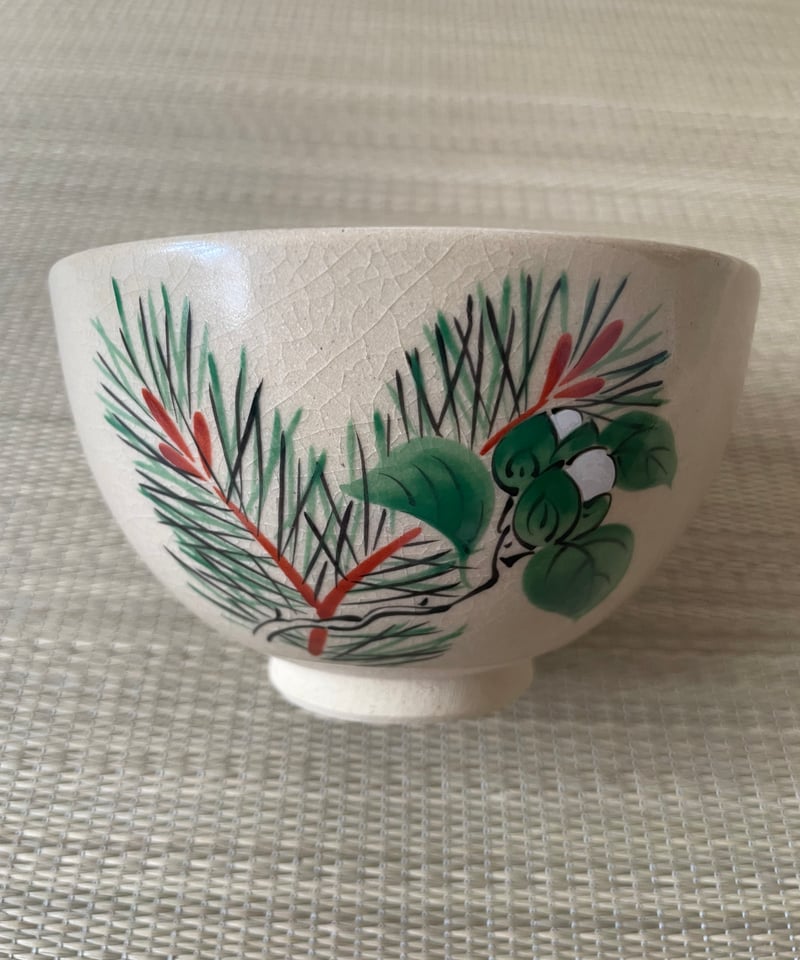 美品 紙箱付き】MOA美術館監修 小泉蔵珍窯 乾山写し 若松椿文茶碗
