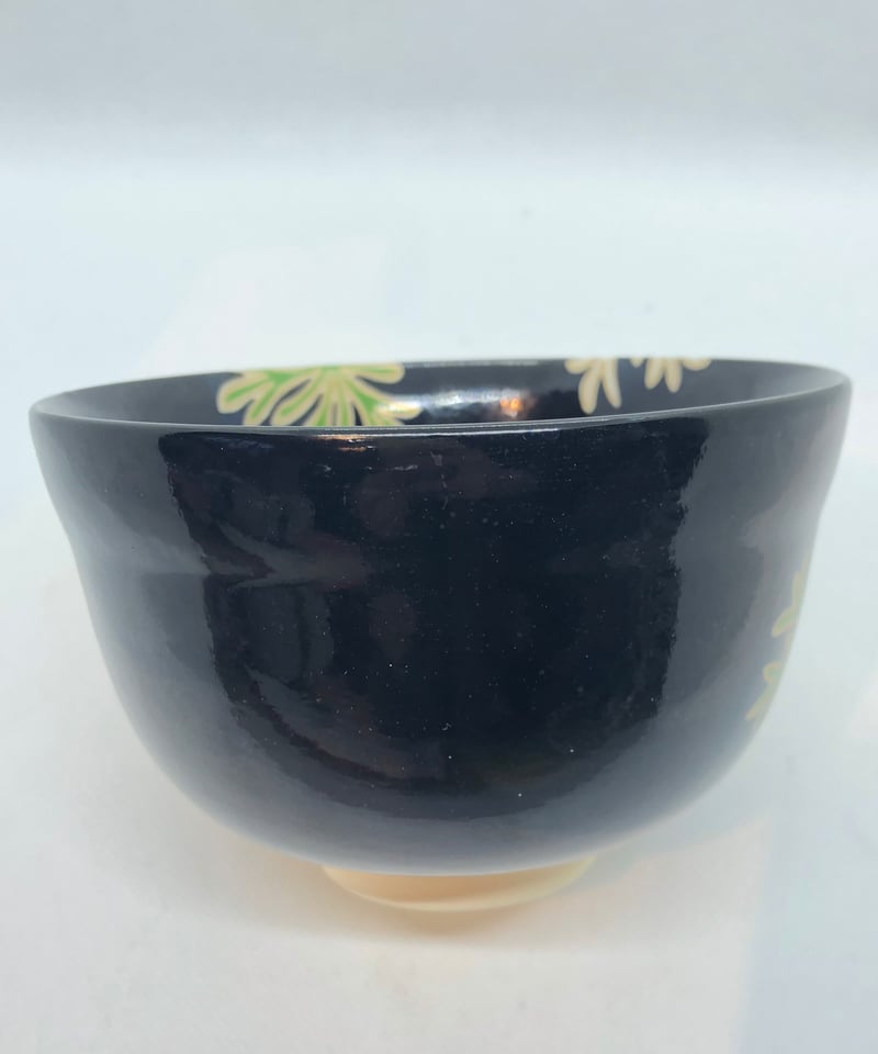 美品 在銘】宮地英香 黒仁清 海松貝文様 抹茶椀 | ginyoudo