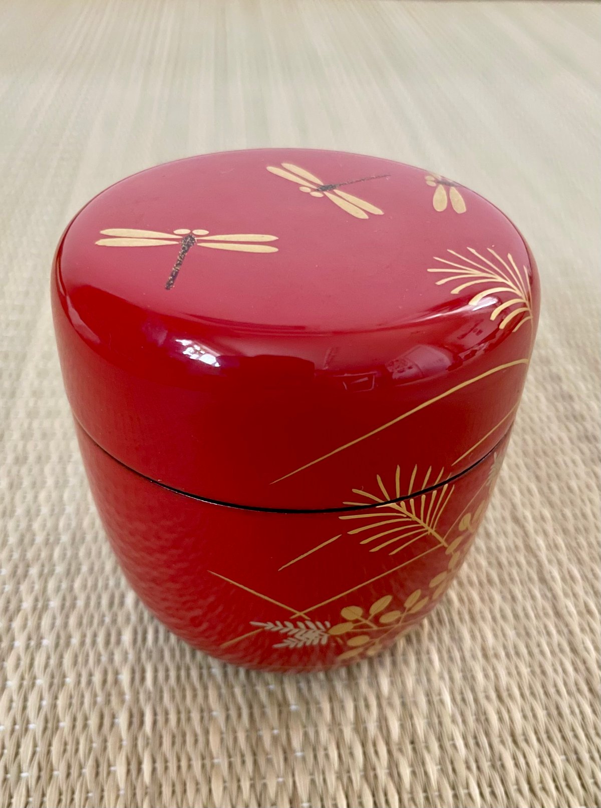 イ101 莨盆『蜻蛉螺鈿金蒔絵　煙草盆』『漆塗　茶道具』トンボ 黒漆塗謡曲蒔絵煙草盆 文化遺産オンライン