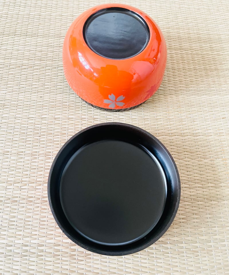 茶箱用三点セット 】桜 紅葉 流水 朱赤 茶筅筒、平棗、香合セット