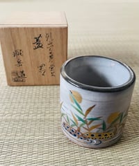 美品 紙共箱 栞付】在銘源彦造 菊泉窯 織部小茶碗 赤織部 | ginyoudo