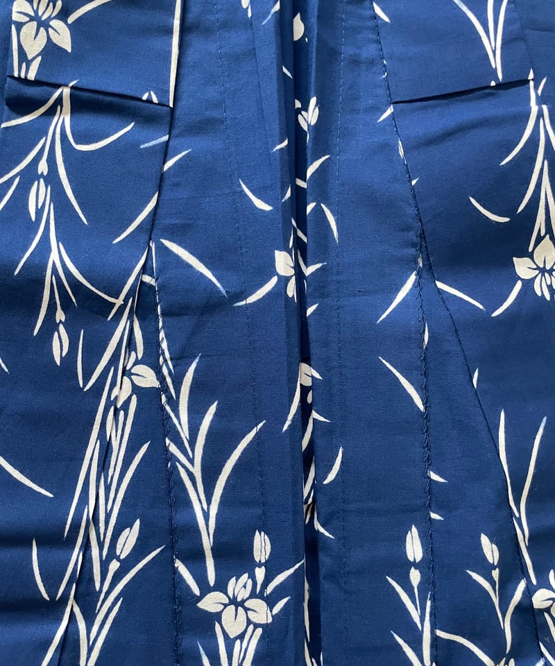 美品】竺仙謹製 浴衣 仕立て上がり 本型染め 綿コーマ 青 菖蒲 | ginyoudo