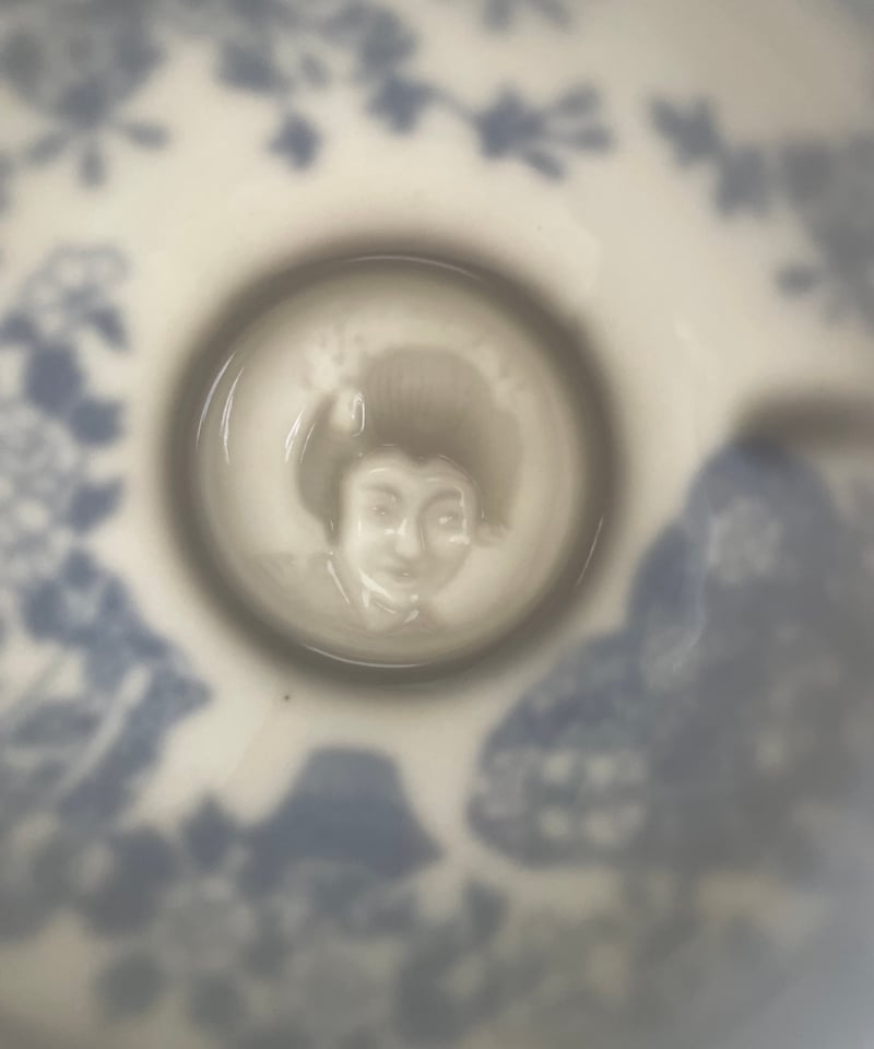 美品 同柄2客セット】日本特製 透かし芸者文様 エッグシェル 卵殻手