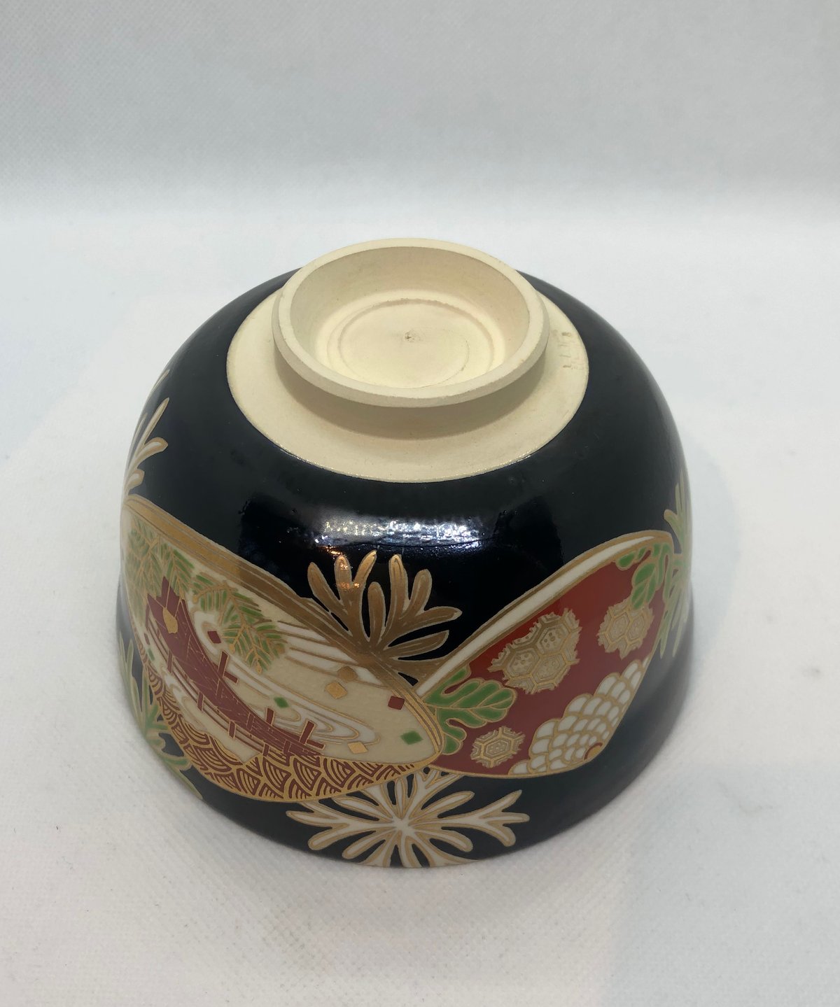 美品 在銘】宮地英香 黒仁清 海松貝文様 抹茶椀 | ginyoudo