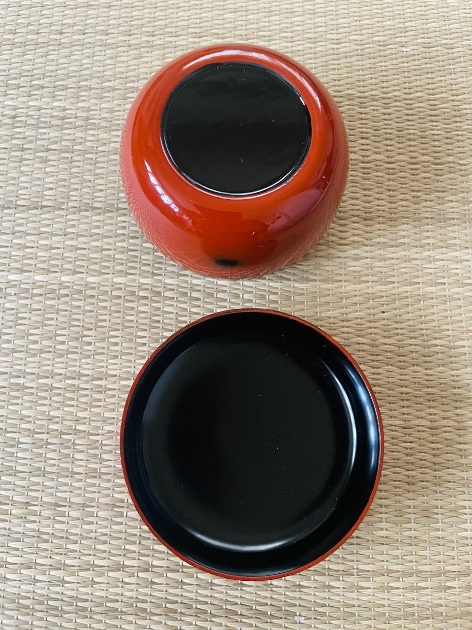 平棗に小難有】曙塗り 樹脂製 茶箱用 茶筅筒 平棗セット 朱 | ginyoudo