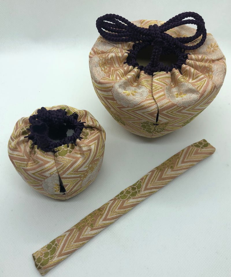 美品】茶箱用 仕覆三揃 仕覆三点セット 菊桐文様 ピンク | ginyoudo