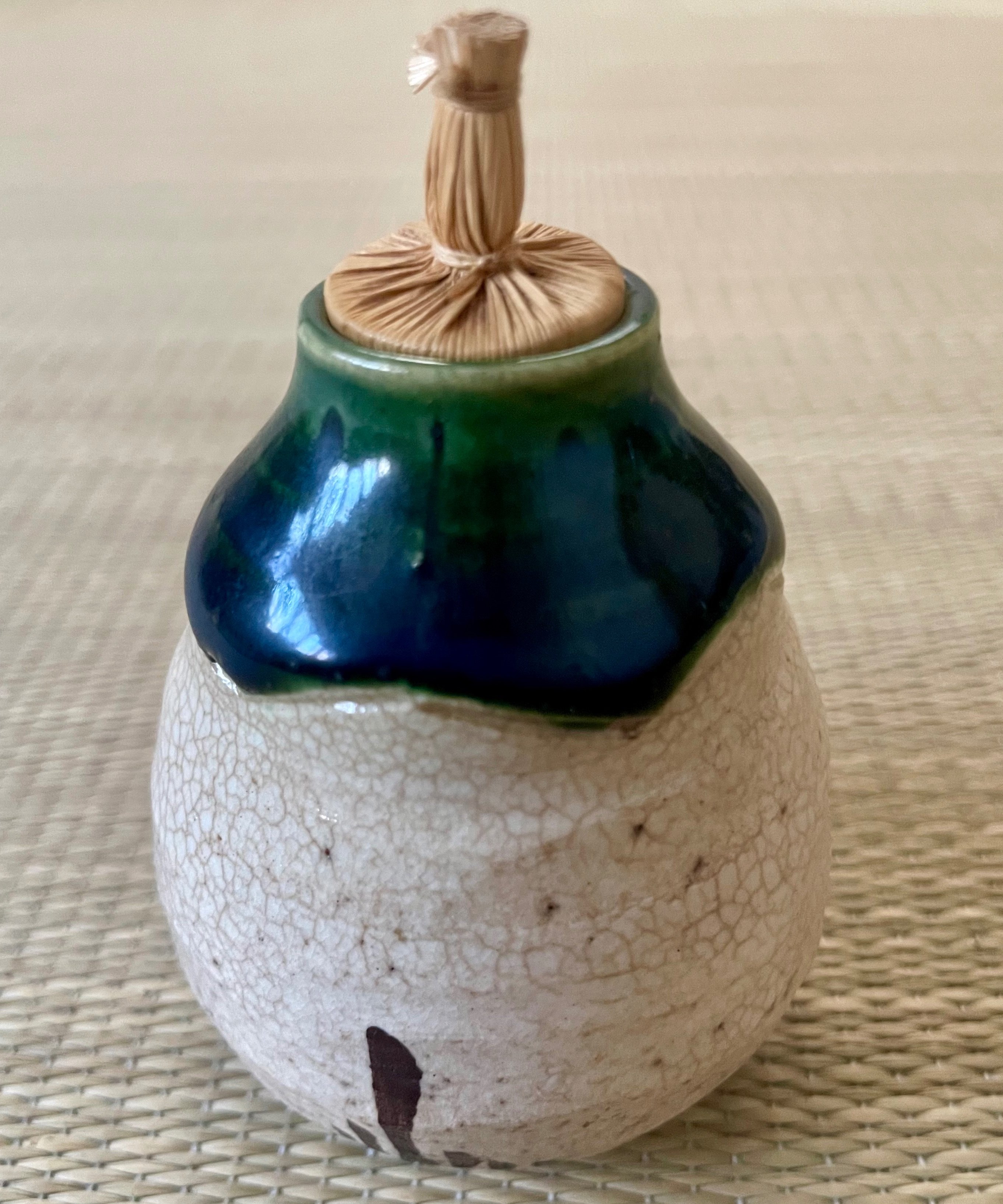 美品 在銘】山口錠鐵造 振出 織部焼 金平糖入れ 茶箱点前 | ginyoudo