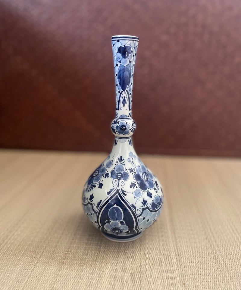 希少品】ヴィンテージ オランダ製 デルフト焼 レジーナ窯 手描き 細首