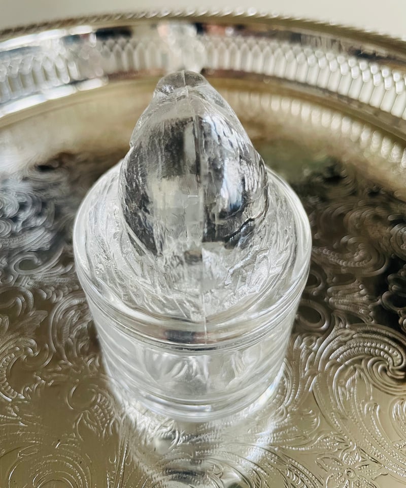 美品 未使用保管品】フランス製 Luminerc ガラス製うさぎ小物入れ