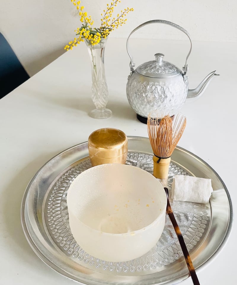 桐共箱 ウコン布付】日展作家 上野良樹造 硝子茶碗 磨りガラス 金砂子
