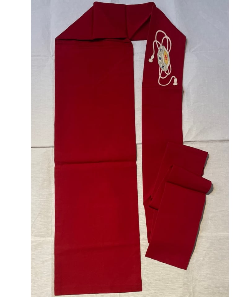 塩瀬　名古屋　帯　赤 美品】塩瀬 貝桶 臙脂色 名古屋帯 | ginyoudo