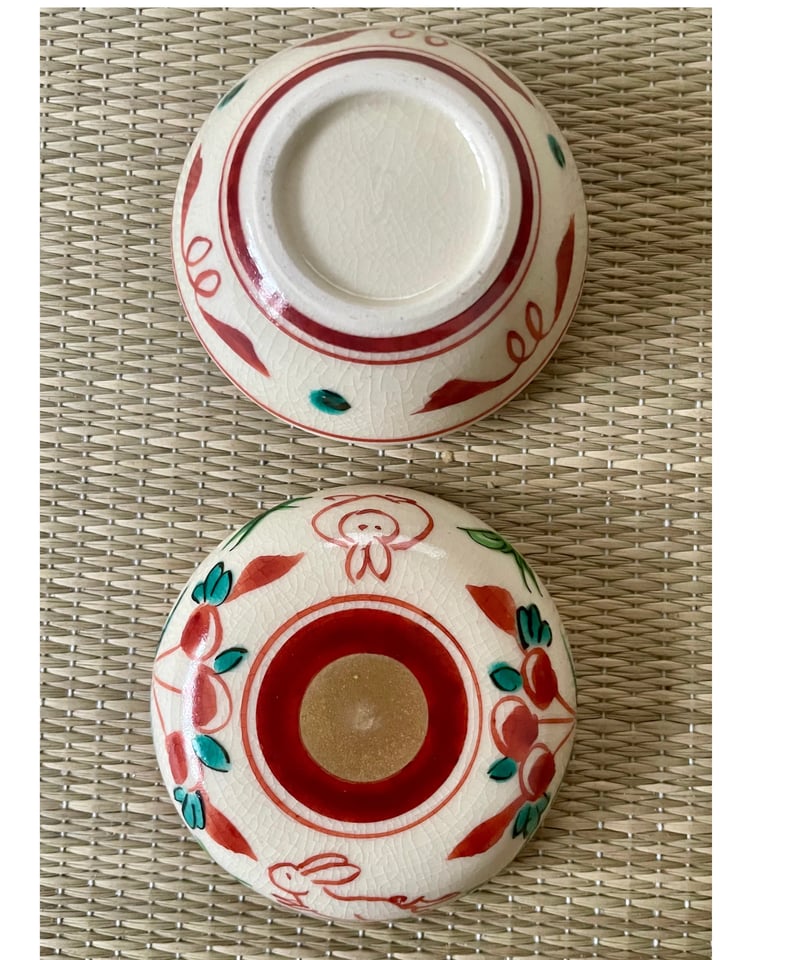 在銘】京焼 色絵 うさぎ（兎 ウサギ）香合 見立て薄茶器 | ginyoudo