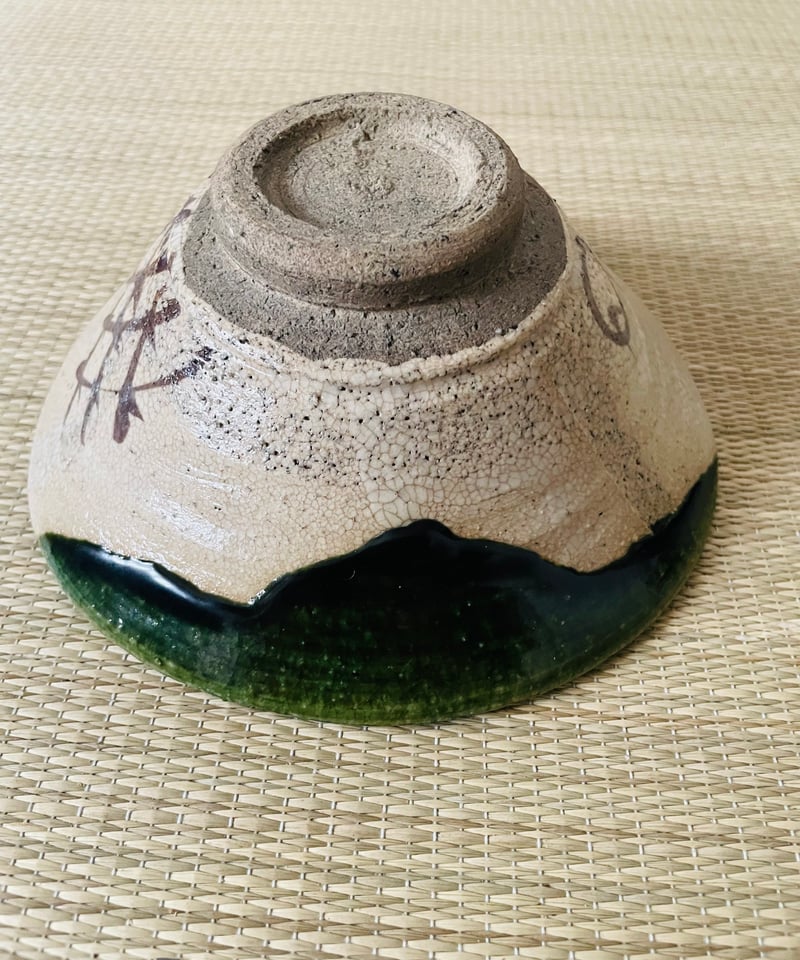 美品 在銘】松本鐵山造 松本鉄山 織部焼 平茶碗 | ginyoudo