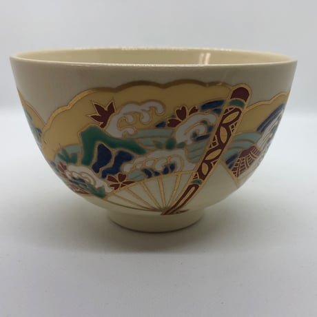 京焼 在銘 松香 枝垂桜 模様 茶碗  抹茶碗 茶道具 加藤松香　60504 京焼 在銘 松香 枝垂桜 模様 茶碗 抹茶碗 茶道具 加藤松香 60504