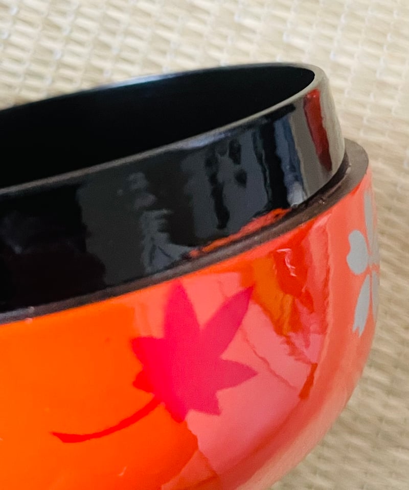 茶箱用三点セット 】桜 紅葉 流水 朱赤 茶筅筒、平棗、香合セット