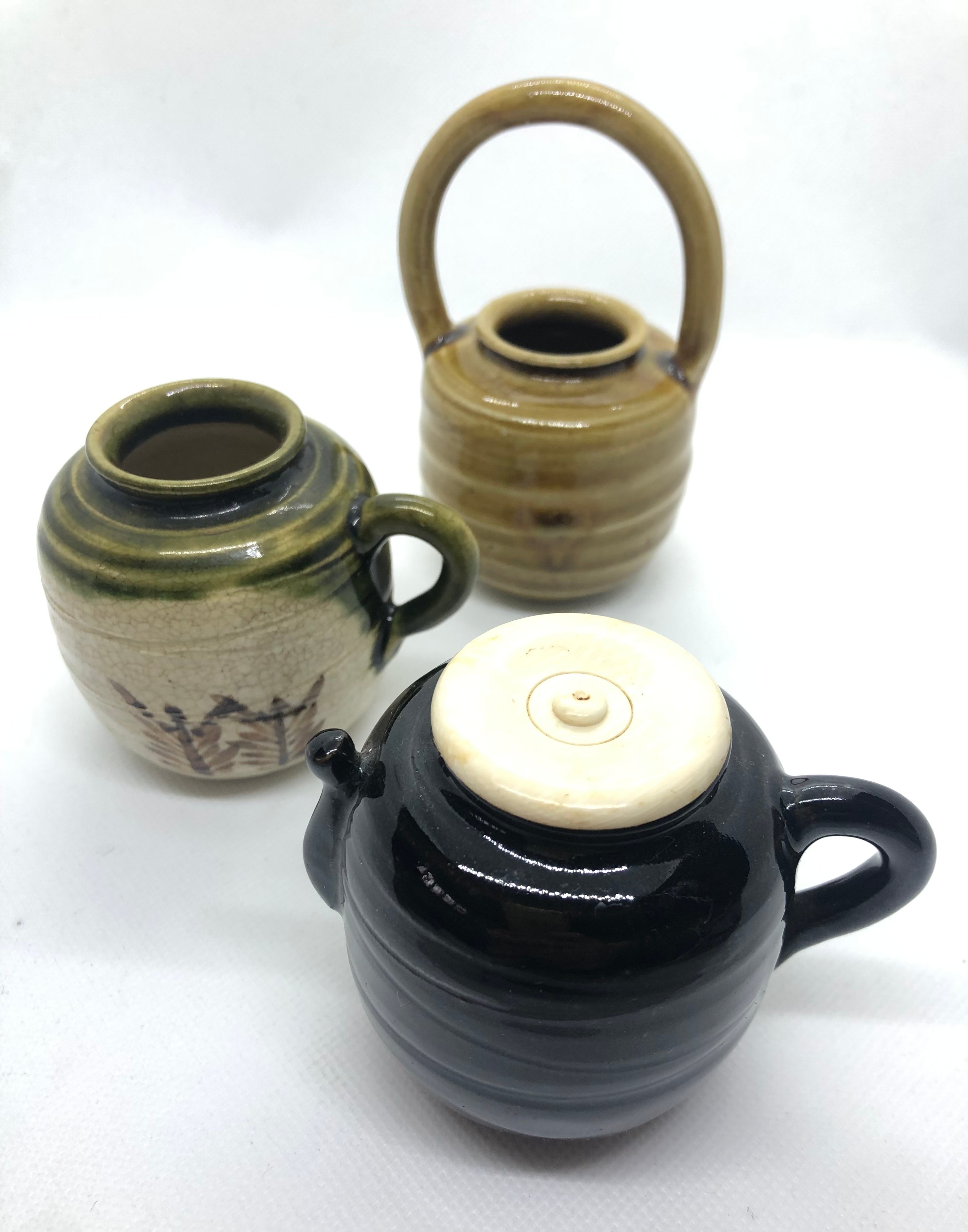 不老園】 在銘（陶印有） 四滴茶入 三点セット | ginyoudo