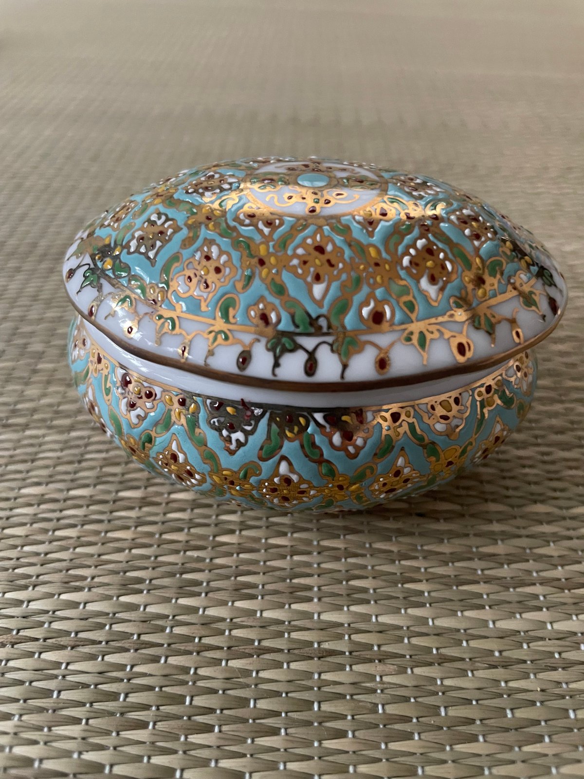 新品】ベンジャロン焼 小物入れ 見立て茶器 ブルー タイ | ginyoudo