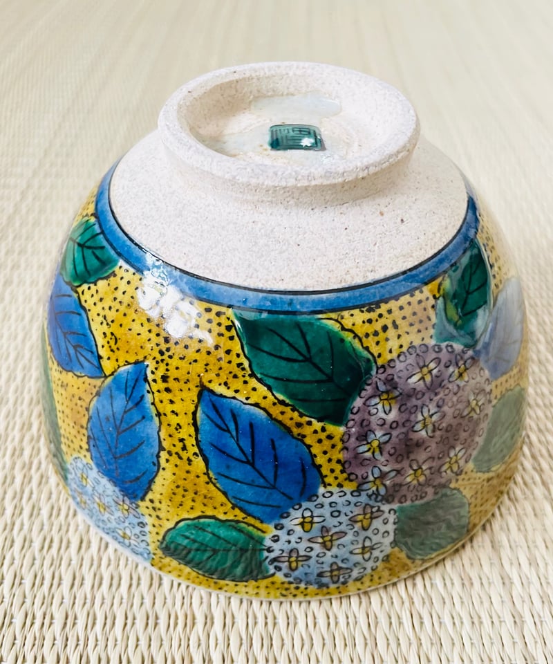 美品 桐箱付】九谷 白峰造 紫陽花茶碗 九谷五彩 抹茶碗 | ginyoudo