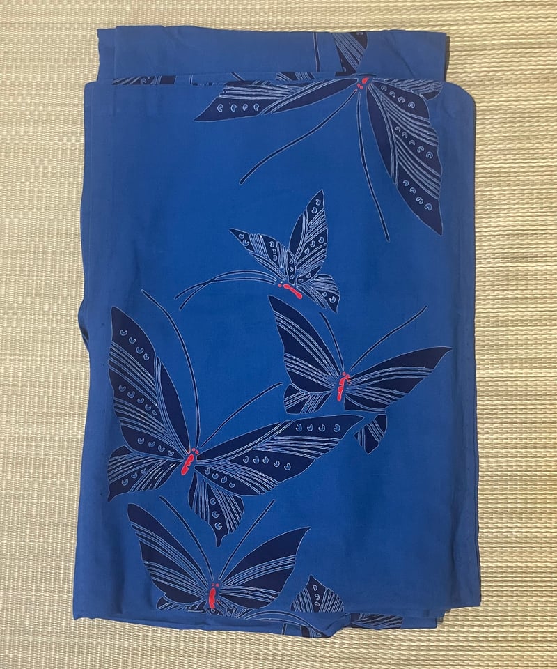 浴衣 手縫い 青 ブルー 花柄 葉模様 肩丈152 cm NK-1208 浴衣 手縫い 青 ブルー 花柄 葉模様 肩丈152 cm NK-1208の通販 by 凪's