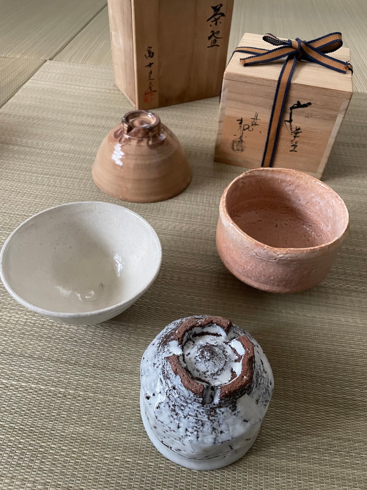 美品在銘】原節夫造 萩焼 鬼萩 白萩 茶碗 抹茶碗 | ginyoudo