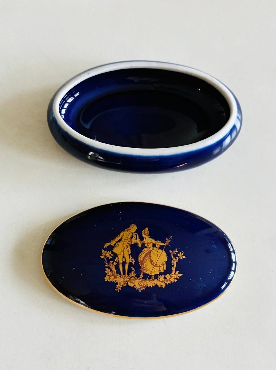 美品】フランス製 リモージュ 小物入れ/ピルケース/見立て薄器